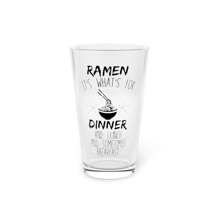 Beer Glass Pint 16oz  Humorous Thinking About Ramen