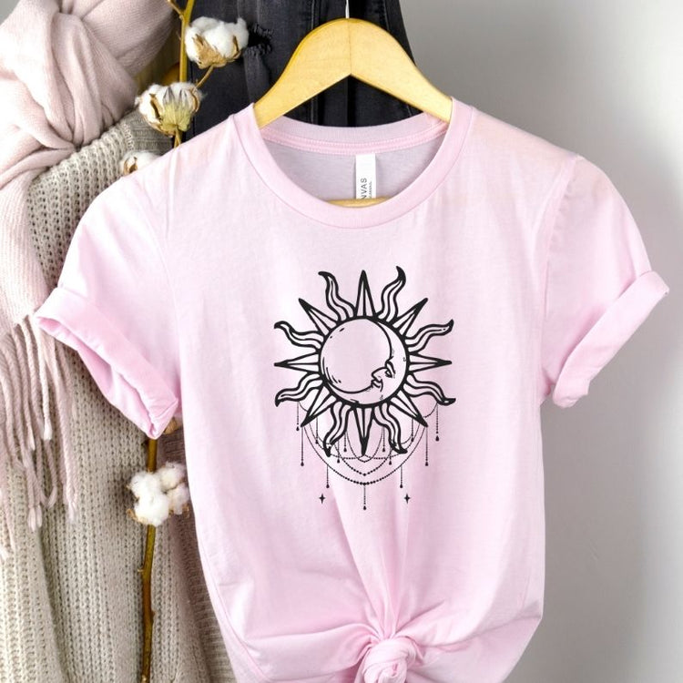 Boho Draping Sun And Moon Gypsy Festival Shirt