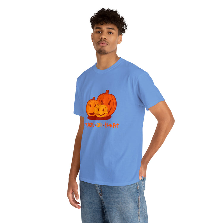 Shirt Funny Trick Or Treat Pumpkin Jack O Halloween Playful costume Lantern Graphic T-Shirt Unisex Heavy Cotton Tee