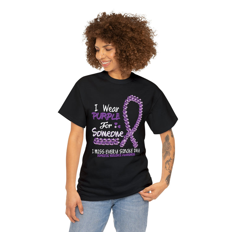 Shirt Funny Wear Purple Domestic Violence Awareness Survivor Fun Empowerment Support T-Shirt Unisex Heavy Cotton Tee