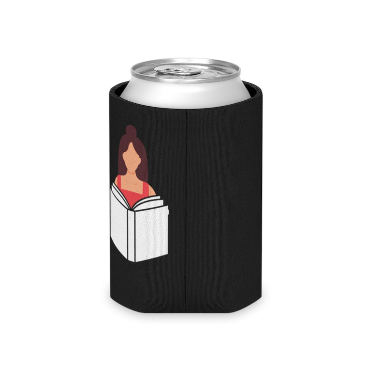 Beer Can Cooler Sleeve Humorous Bookworms Reading Enthusiasts Illustration Puns Hilarious Bookish