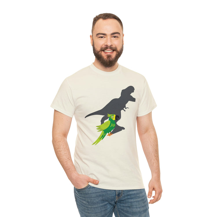 Shirt Funny Screaming Parrot Courageous Dinos Cockatiel Bird Dinosaur Animal Comical T-Shirt Unisex Heavy Cotton Tee