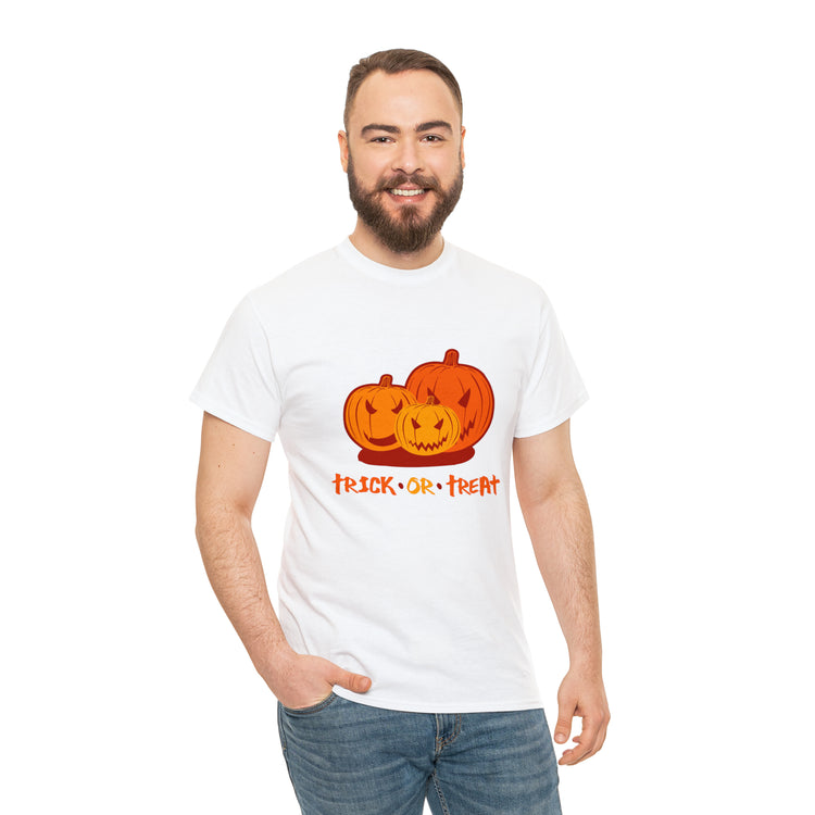 Shirt Funny Trick Or Treat Pumpkin Jack O Halloween Playful costume Lantern Graphic T-Shirt Unisex Heavy Cotton Tee