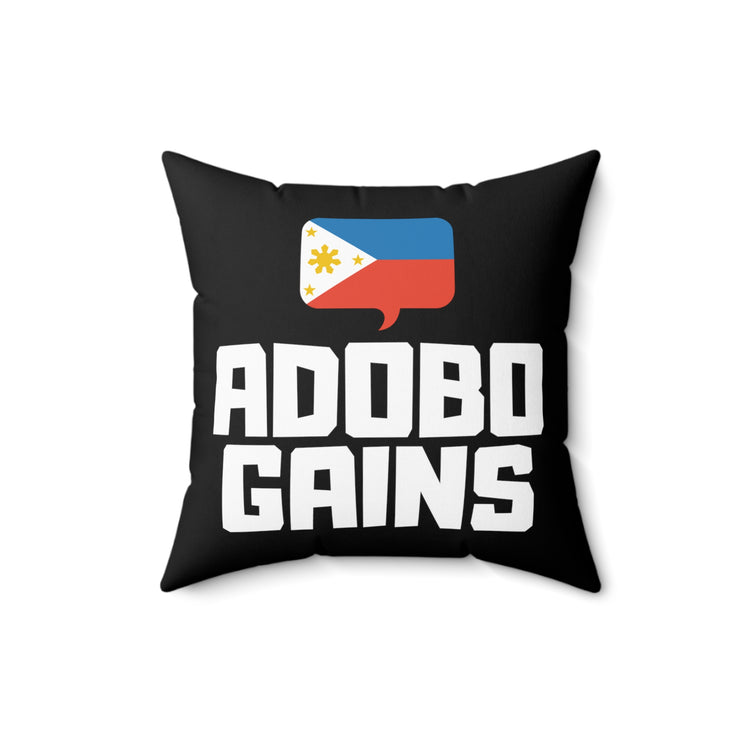 Humorous Adobo Flexing Enthusiasts Filipino Tee Shirt Gift | Funny Foodie Sayings Graphic Men Women T Shirts Spun Polyester Square Pillow