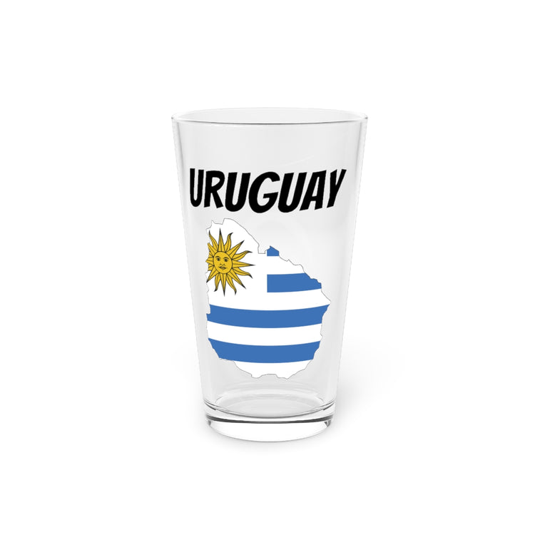 Beer Glass Pint 16oz  Motivational Uruguay Prideful Appreciation Puns Women Men Hispanic Illustration Uruguayan Flag Latin America