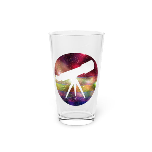 Beer Glass Pint 16oz  Retro Comet Physics Star Universe