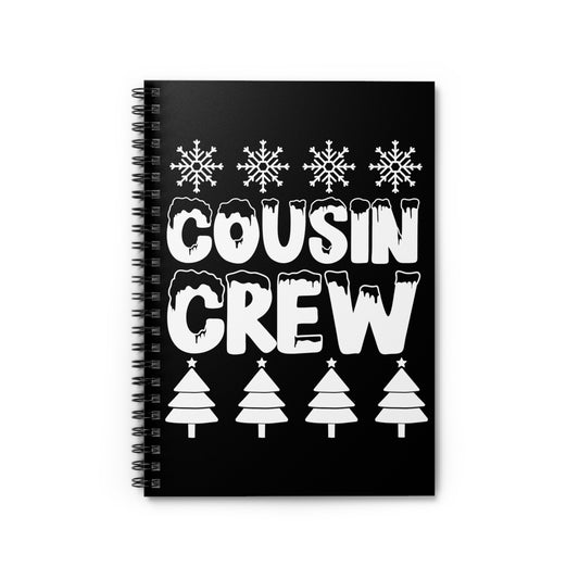 Novelty Cousins Crews Christmas Illustration Tee Shirt Gift | Cute Snowflakes Kiddie Graphic Girls Boys T Shirt Spiral Notebook - Ruled Line