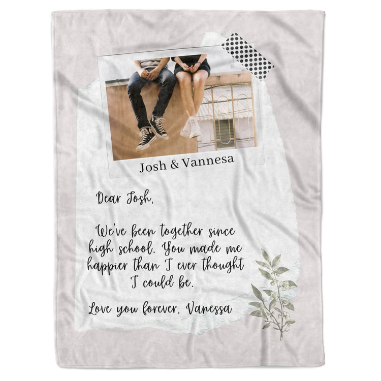Personalized Gifts for Boyfriend Photo Letter Blanket