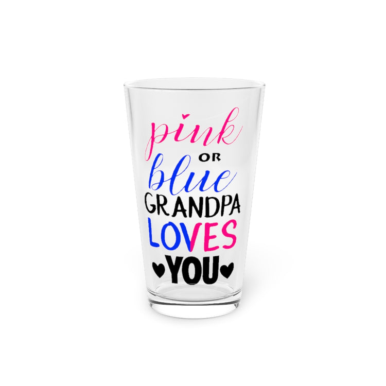 Beer Glass Pint 16oz  Pink Or Blue Grandpa Loves You Gender Reveal Grandfather