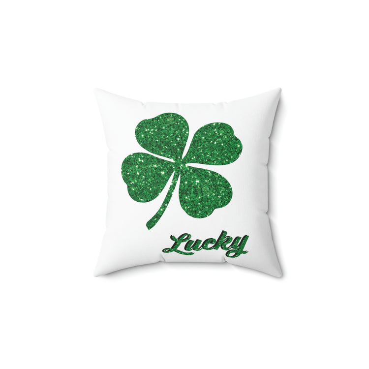 lucky shamrock Spun Polyester Square Pillow