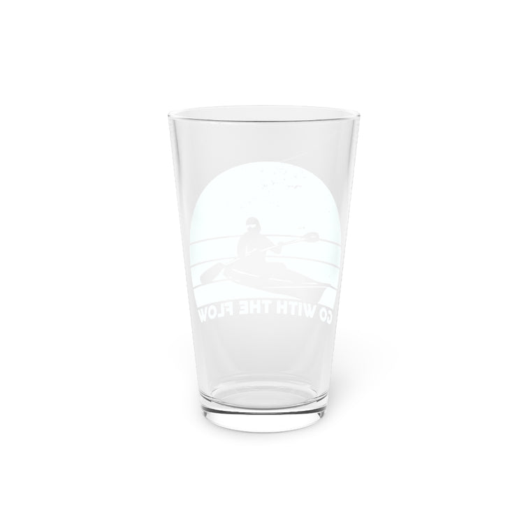 Beer Glass Pint 16oz  Vintage Kayaking Illustration Travel Sayings