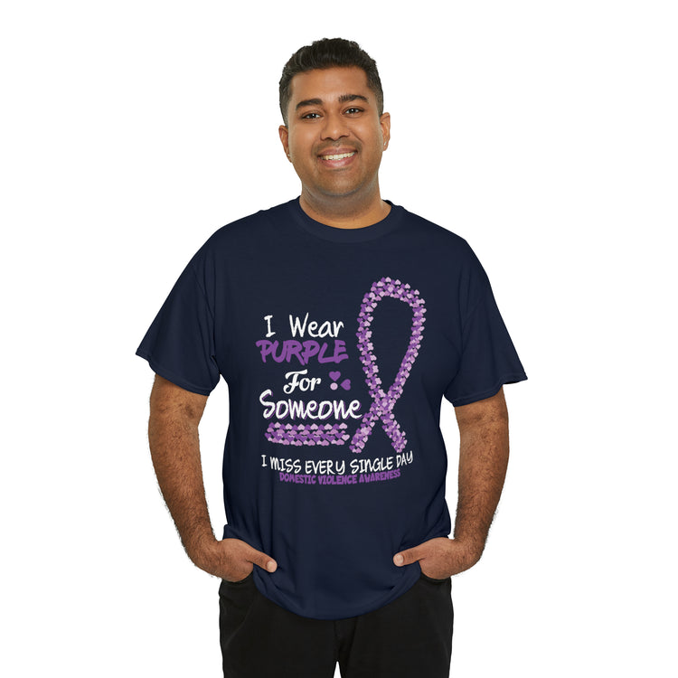 Shirt Funny Wear Purple Domestic Violence Awareness Survivor Fun Empowerment Support T-Shirt Unisex Heavy Cotton Tee