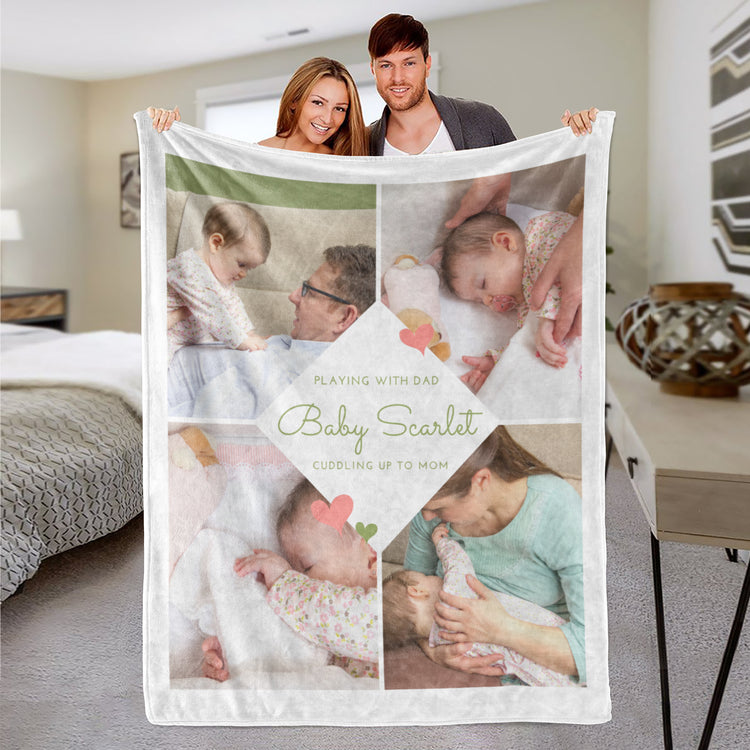 Personalized Baby Name Photo Blanket