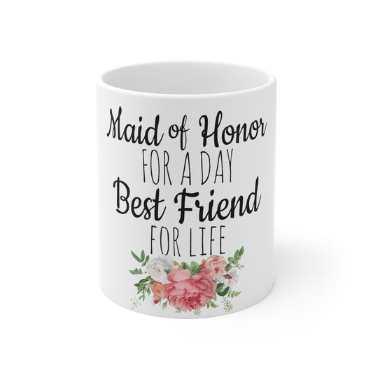 White Ceramic Mug Humorous Bridal Besties Wedding Festivities Statements Gag  Motivational Bridesmaids