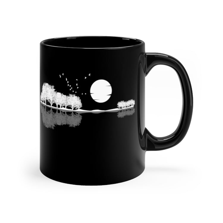 11oz Black Coffee Mug Ceramic  Humorous Nostalgic Fullmoon Star Guitars Music Enthusiast Novelty Old-Fashioned Musicians Accordionist Lover