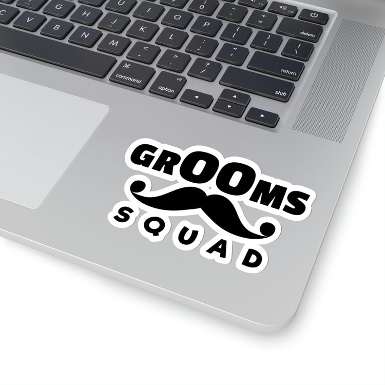 Sticker Decal Funny Groom Squad Wedding Bachelors Mustache Wedding Fun Grooms Bridal Sayings Engagement Fiance