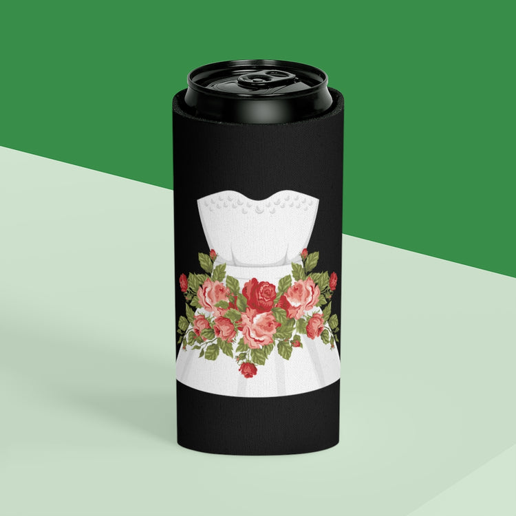 Beer Can Cooler Sleeve Hilarious Wedding Dresses Engagements Mockery Illustration Humorous Flowery