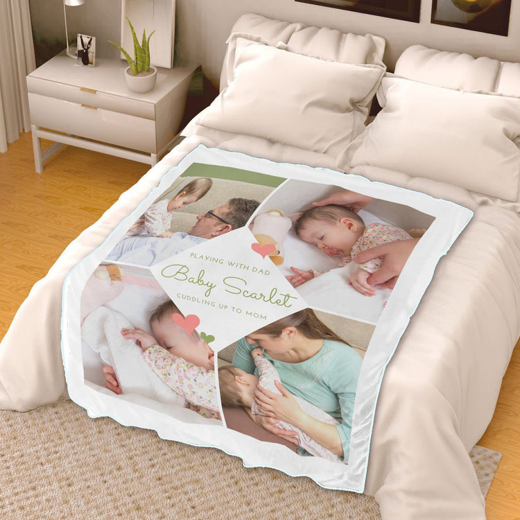 Personalized Baby Name Photo Blanket