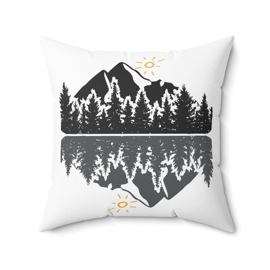 Crater Lake Mountain Wanderlust Camping Spun Polyester Square Pillow