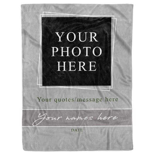 Personalized Quote Photo Date Wedding Anniversary Blanket