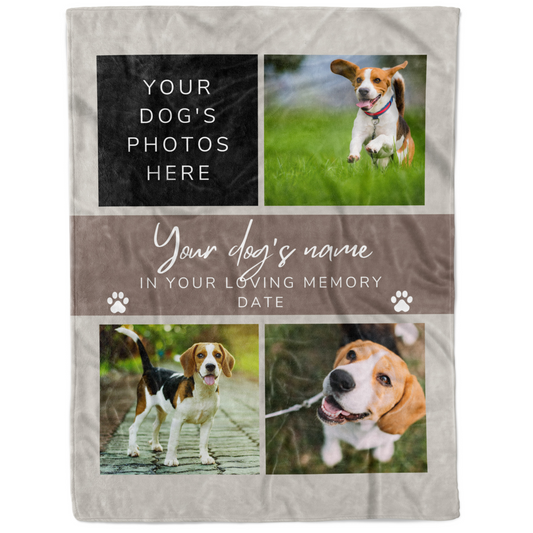 Personalized Dog Memorial Sympathy Blanket