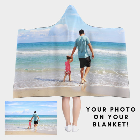 Personalized Photo Hooded Blanket Custom Picture Blanket Gift - Teegarb