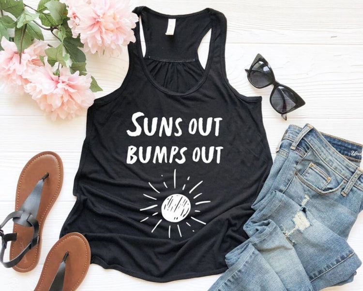 Suns Out Bumps Out Pregnant Tank Top Maternity Clothes - Teegarb