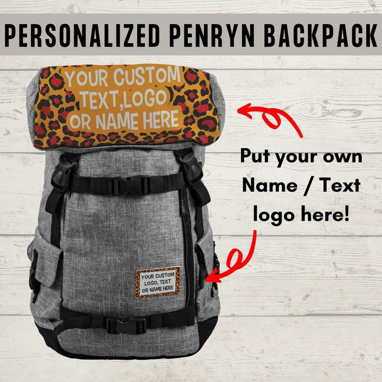 Custom Name Logo Animal Print Penryn Backpack