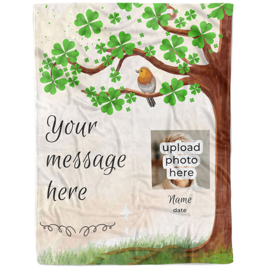 Personalized Photo Name Quote Memorial Blanket