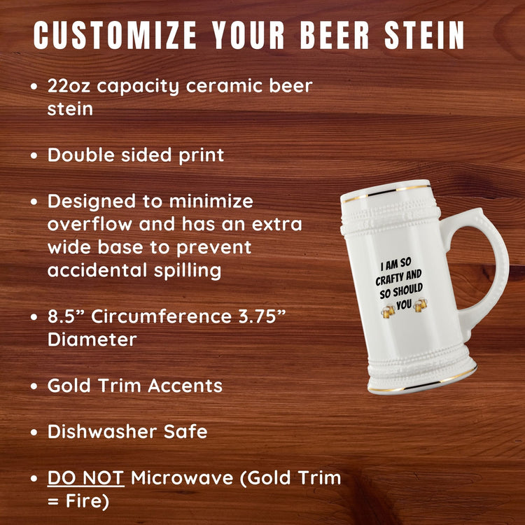 Personalized Ceramic Beer Stein Mug Gift