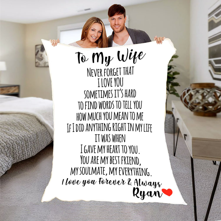 Letter To My Wife Custom Blanket Gift - Teegarb