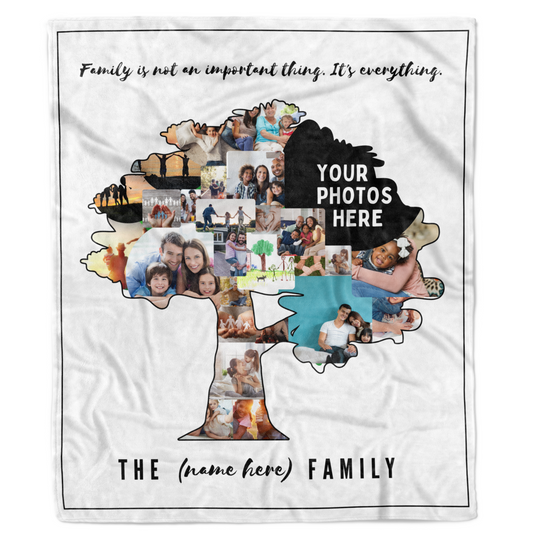 Personalized Family Tree Photo Blanket