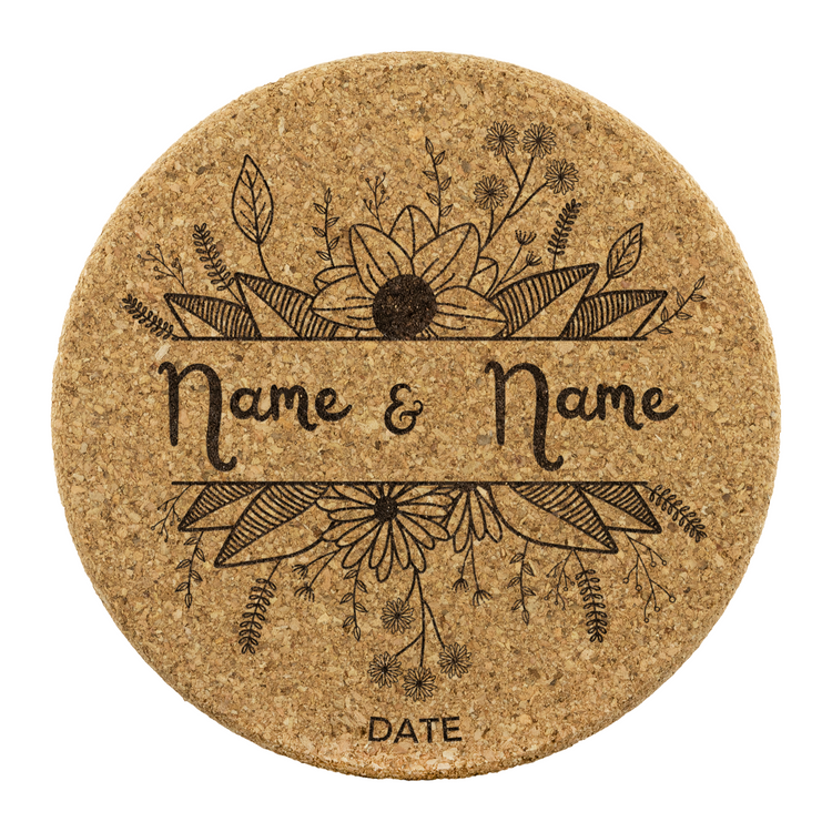 Personalized Wedding Coasters with Names 4Pc Set