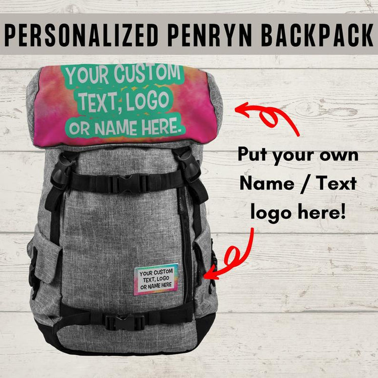 Custom Name Text Logo Tie Dye Penryn Backpack