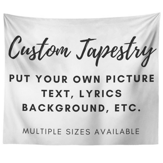 Personalized Picture Text Background Tapestry