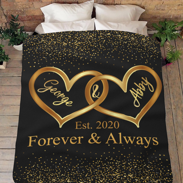 Just Married Mr & Mrs Custom Blanket Forever & Always Wedding Gift - Teegarb