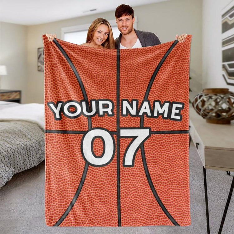 Personalized Player Name Basketball Blanket