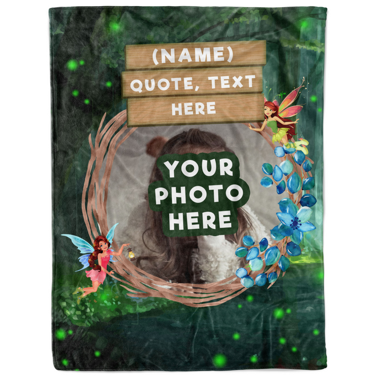 Personalized Enchanted forest Photo Blanket