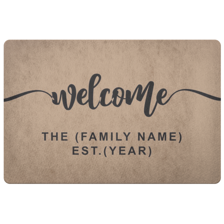 Personalized Family Name Welcome Door Mat
