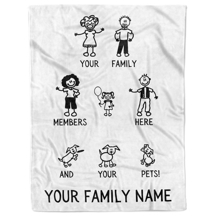 Personalized Family Stickman Blanket