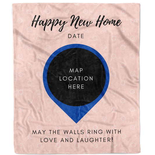 Personalized New Home Map Blanket