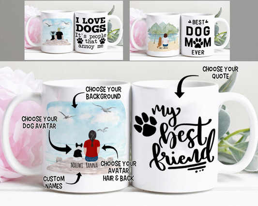 Personalized Dog Lover Coffee Mug - Fur Mom and Dad Custom Gift - Teegarb