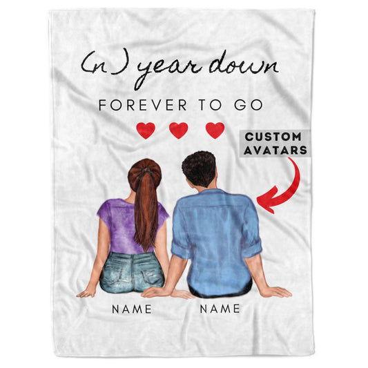 Customized One Year Down Forever To Go Blanket