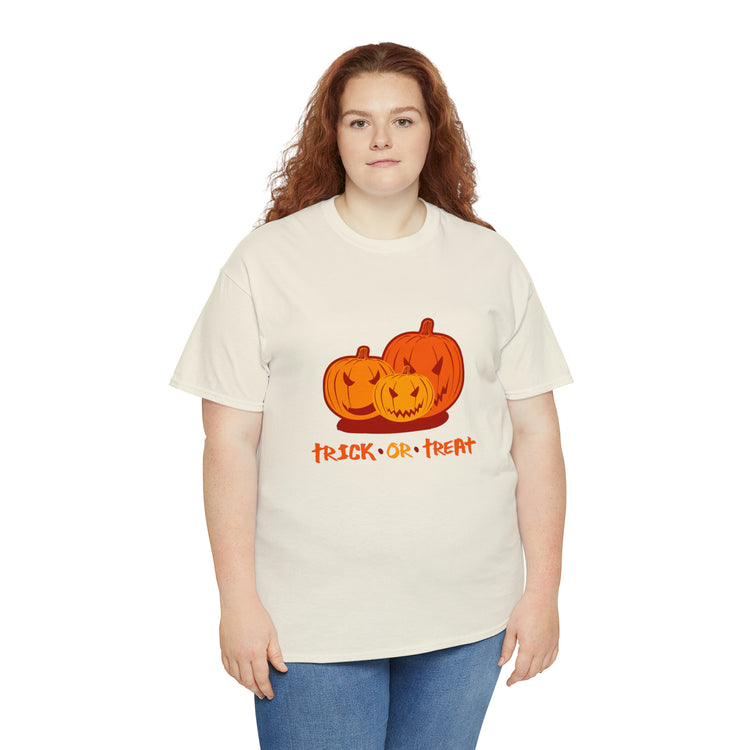 Shirt Funny Trick Or Treat Pumpkin Jack O Halloween Playful costume Lantern Graphic T-Shirt Unisex Heavy Cotton Tee