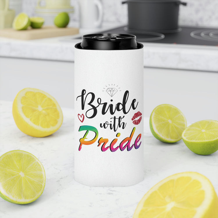 Beer Can Cooler Sleeve Humorous LGBTQ Bridal Appreciation Statements Graphic Supportive Bridesmaid Illustration