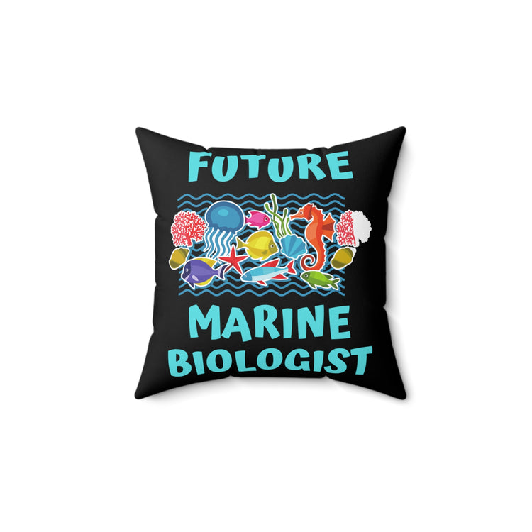 Vintage Sea Species Biologists Aspirations Cool Underwater Travel Graphic Men Women T Shirt Spun Polyester Square Pillow