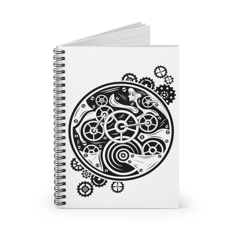 Spiral Notebook   Vintage Steampunk Clock Mechanical Sarcastic Gears Humor Retro Clockpunk Workers Sayings Sarcastic Machines