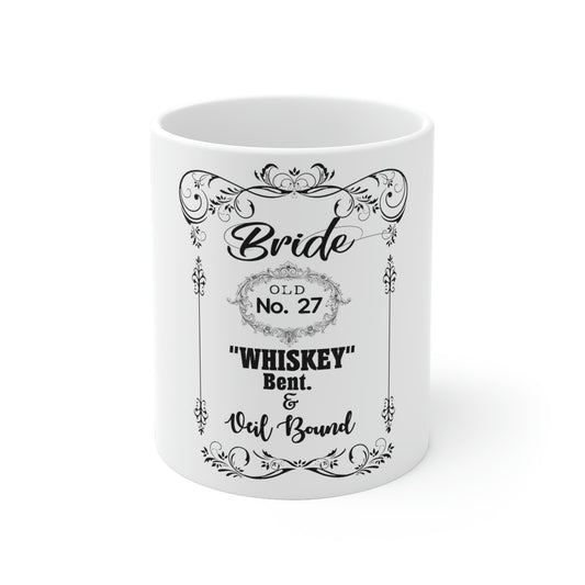 White Ceramic Mug Funny Bridal Drinking Bachelorettes Statements Wedding Bride  Bridesmaids Partying Sayings Whiskey