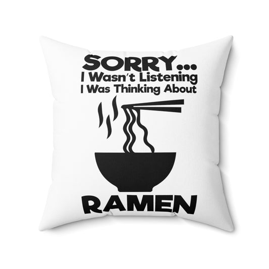 Funny Noodles Enthusiast Graphic Men Women T Shirt Spun Polyester Square Pillow