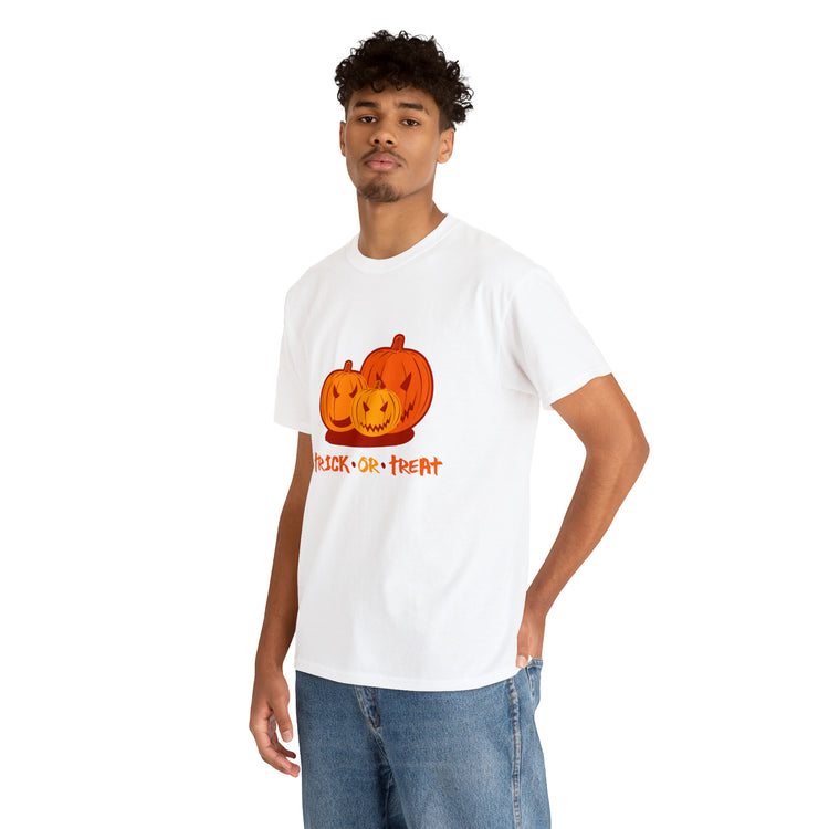 Shirt Funny Trick Or Treat Pumpkin Jack O Halloween Playful costume Lantern Graphic T-Shirt Unisex Heavy Cotton Tee